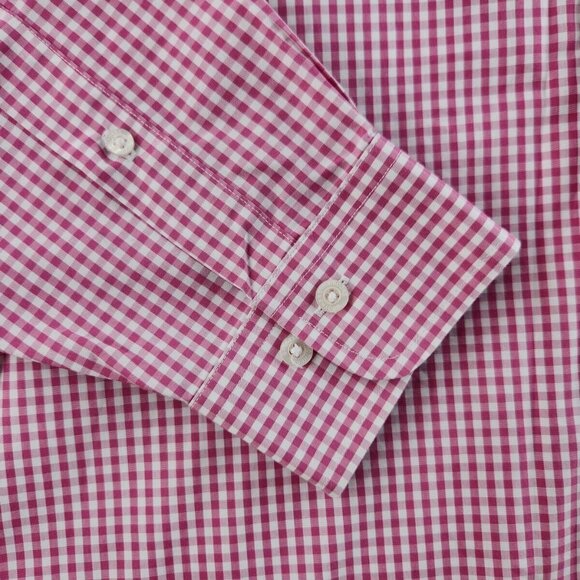 Brooks Brothers Madison Large Non-iron Magenta Check Long Sleeve Button Up Shirt - Picture 4 of 16